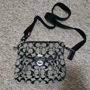 Black and grey coach crossbody